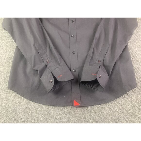 Untuckit Mens 100% Cotton Long Sleeve Button Up Shirt Size M Black - Picture 3 of 9